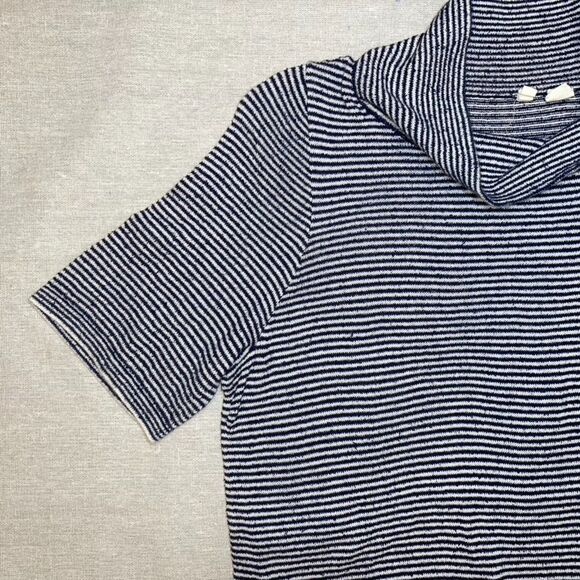 Moth Anthropologie | Margate Pocket Pullover Navy & White Stripes | Small - Picture 4 of 9
